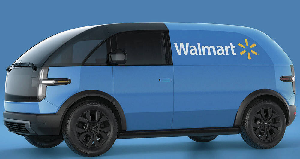 The Canoo Lifestyle Delivery Vehicles will be used by Walmart for last mile deliveries. Both companies are based in Bentonville, Ark. PHOTO: WALMART