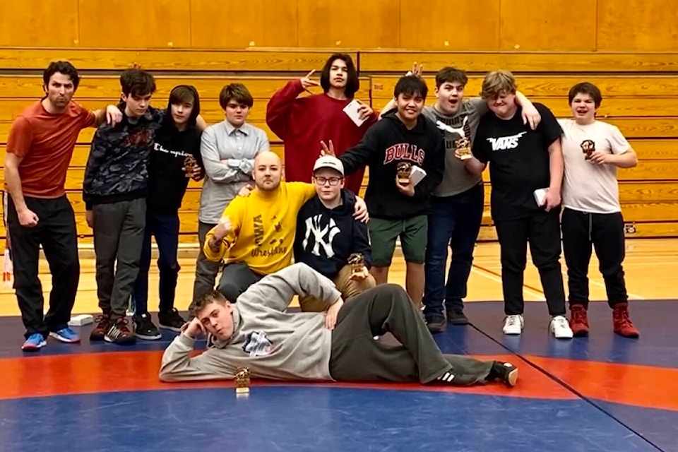 The last high school wrestling practice of the season was held on Wednesday, March 8, at the Port Hardy Secondary School gymnasium where year-end awards were given out. (Tyson Whitney - North Island Gazette)