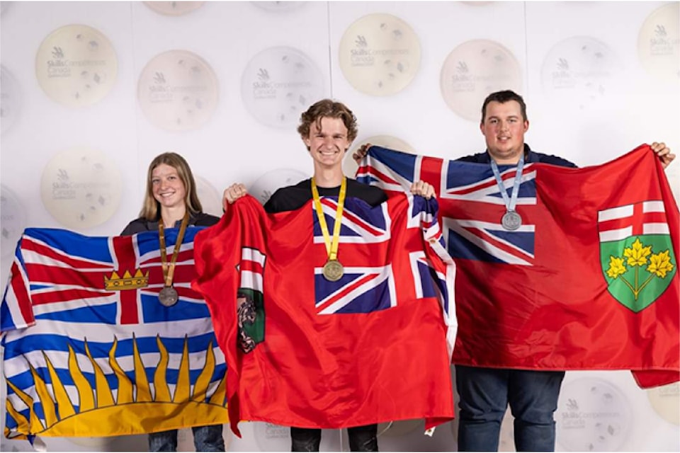 Alexis Nelson (Left) of Barriere Secondary School recently won a bronze medal in the 2024 Skills Canada National Competition in Quebec that took place May 30 - 31. 