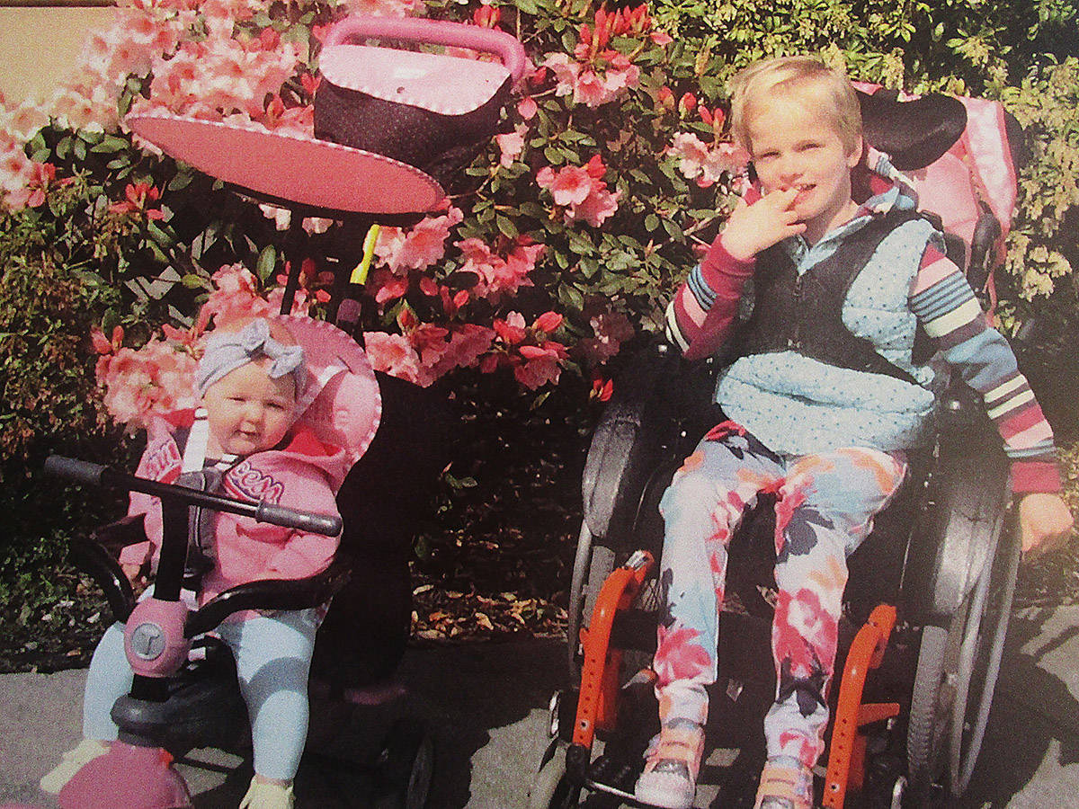 Jaya Garner (right) and her younger sister, Brynn, in a photo from a couple of years ago. Jaya is now 11 and Brynn is three. (submitted photo)