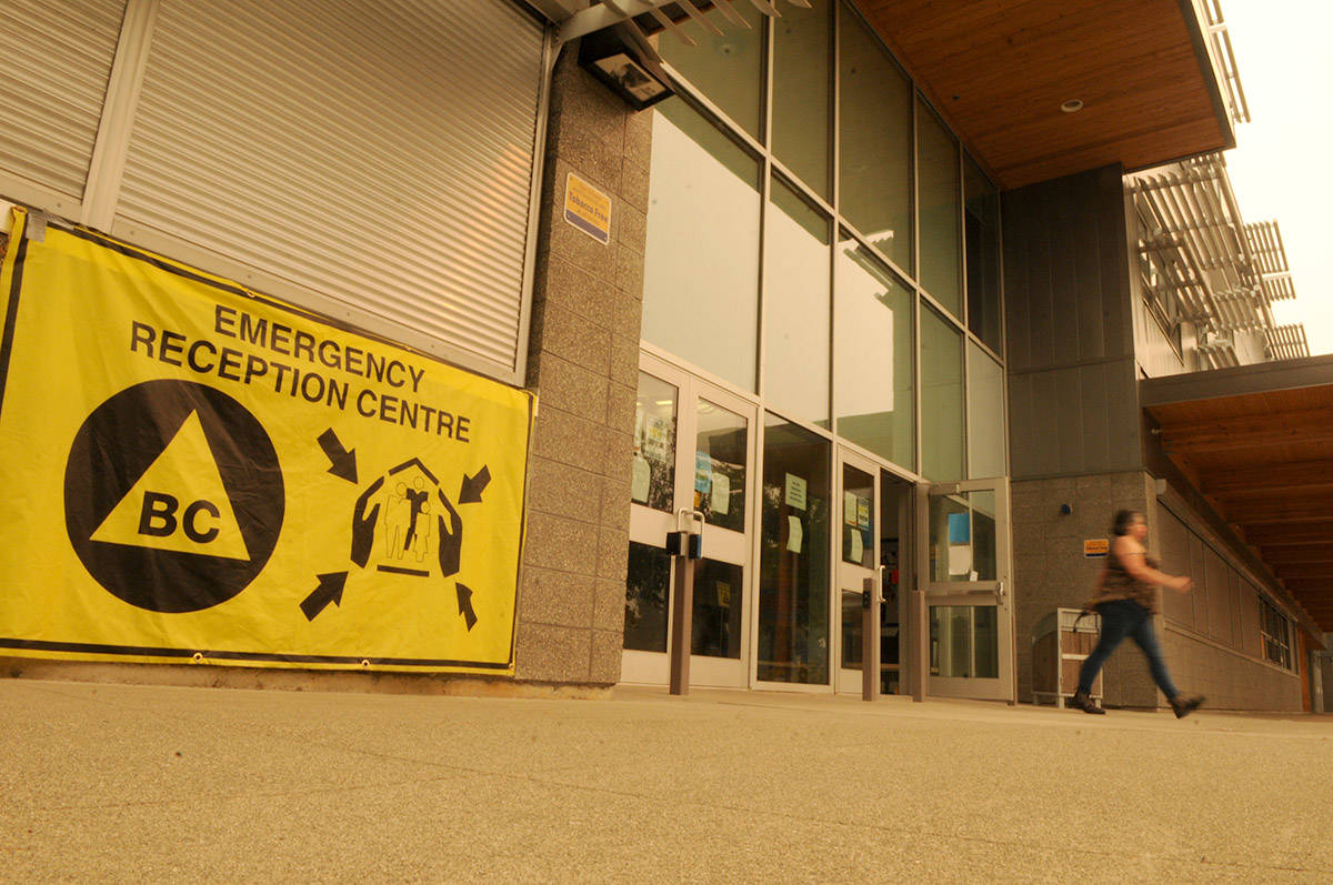 Evacuees of Logan Lake began checking in at the emergency operations centre in Chilliwack on Thursday, Aug. 12, 2021. (Jenna Hauck/ Chilliwack Progress)