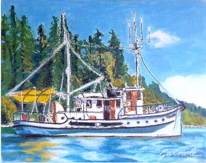 MV Tamarack stolen painting by Gabriele. (RCMP photo)