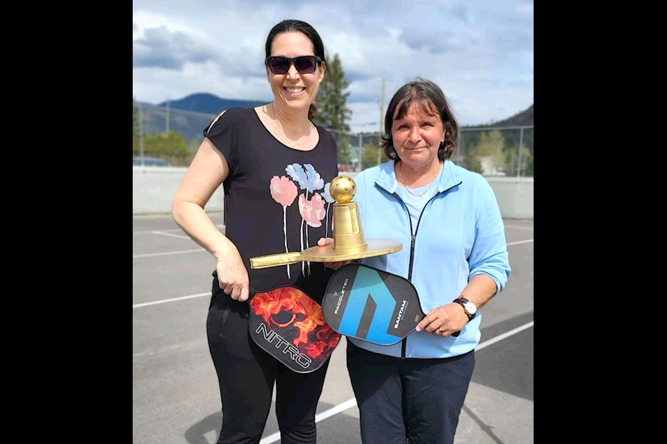 Kathy Matthews and Linda Ransome went home with the 1st place trophy at the 2nd Annual Barriere Pickleball Club Tournament held April 30. (Tracy Sealy submitted photo) Kathy Matthews and Linda Ransome went home with the 1st place trophy at the 2nd Annual Barriere Pickleball Club Tournament held April 30. (Tracy Sealy submitted photo)