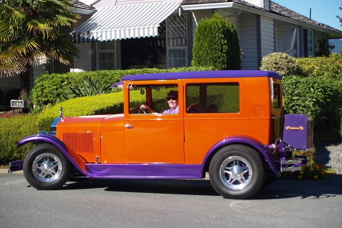 Ollie Hodges Ford Essex, which she restored and promoted to support cancer research after her son died from cancer. (Garry Foster photo)