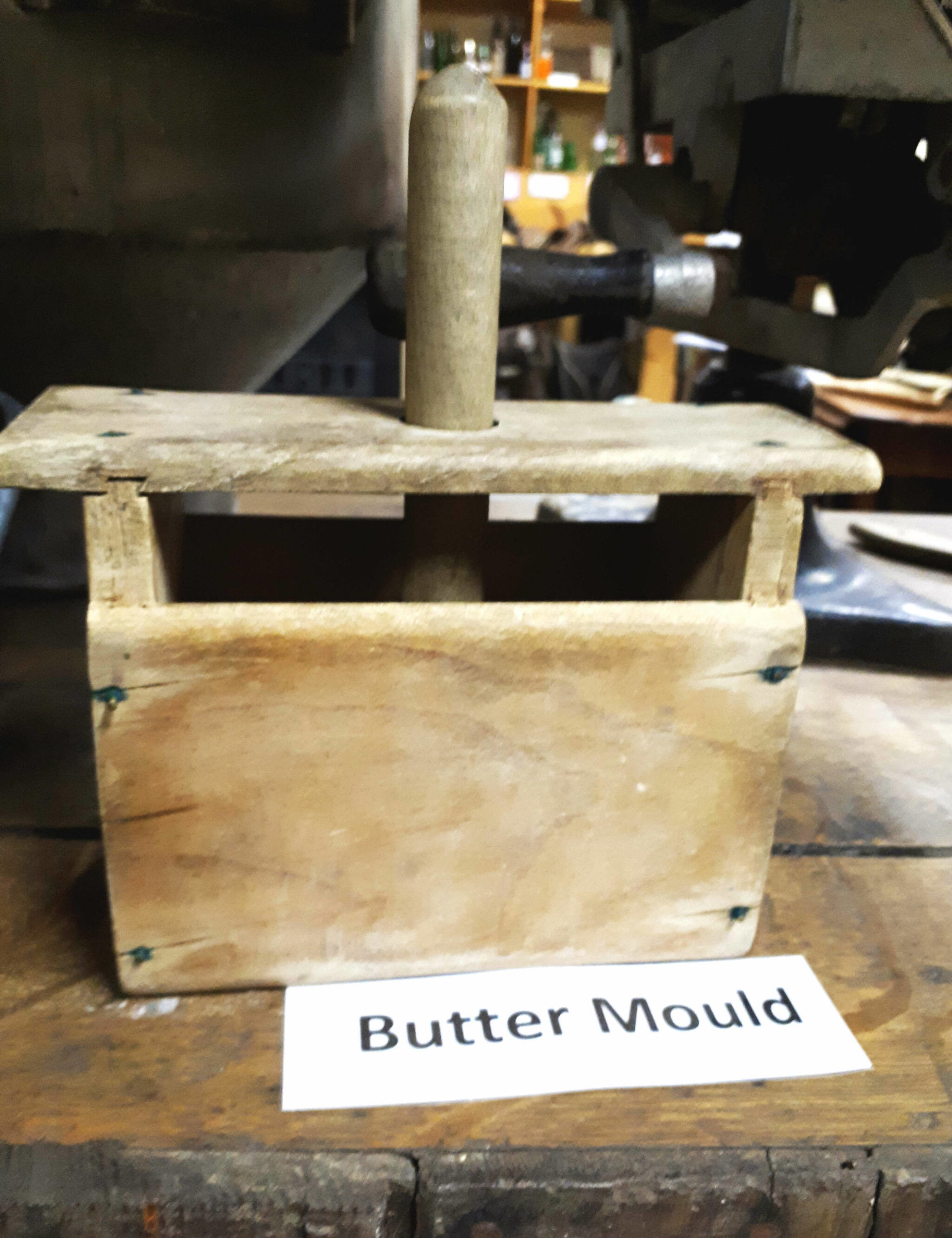 Vintage Wooden Carved Wheat Sheaf Butter Mold, Wooden Butter Press