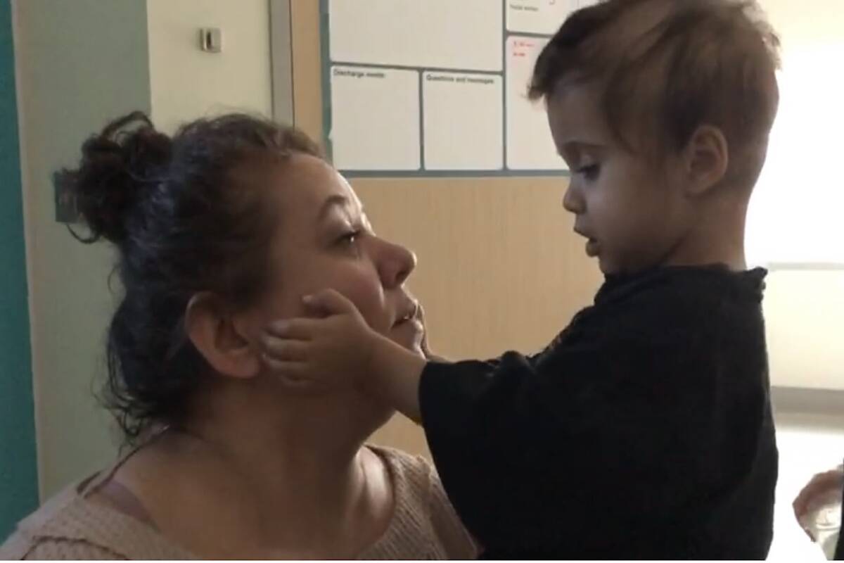 Chisholm and granddaughter Elara at BC Childrens in 2020. (Contributed: Chisholm)