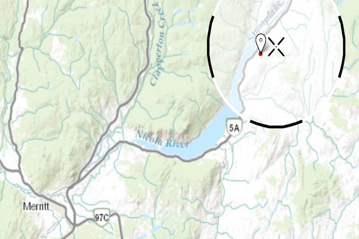 Fire near Highway 5A between Kamloops and Merritt. (Wildfire BC)