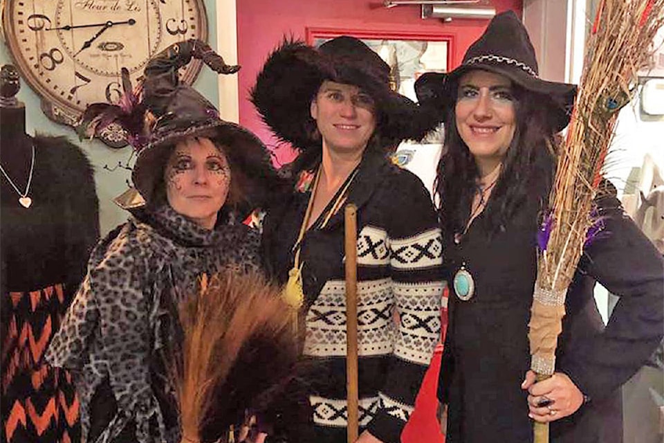 Barriere welcomed some 34 witches to the community’s annual Halloween festivities in the downtown core and the Barriere Ball Parks on Thursday, Oct. 31, 2019. The witches were there to take part in the 1st Annual Witch Walk for the community - thanks to a small group of ladies headed up by Marie Downing. (From L - R) Witch Walk organizers Marie Downing, Amanda Harris, and Tammy Wudrich.