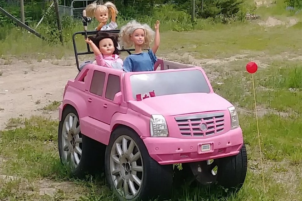 The Hansen's were shocked to walk out the door for work on July 15 to find their Barbie Jeep with dolls gone. The couple creates yard art for fun to bring smiles to those passing by their home on East Barriere Lake Road. 