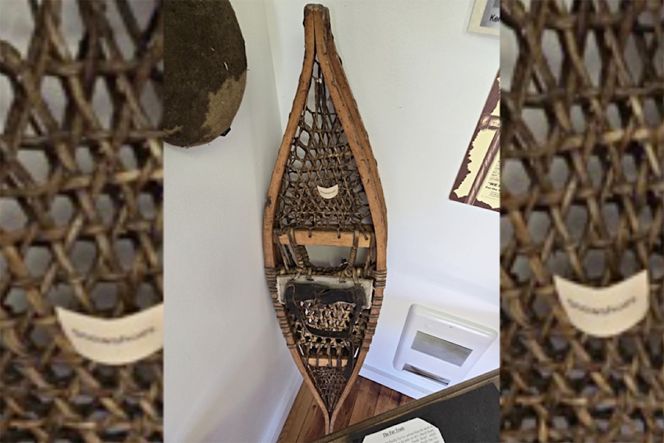 Huron snowshoe on display at the Barriere Heritage Museum. 