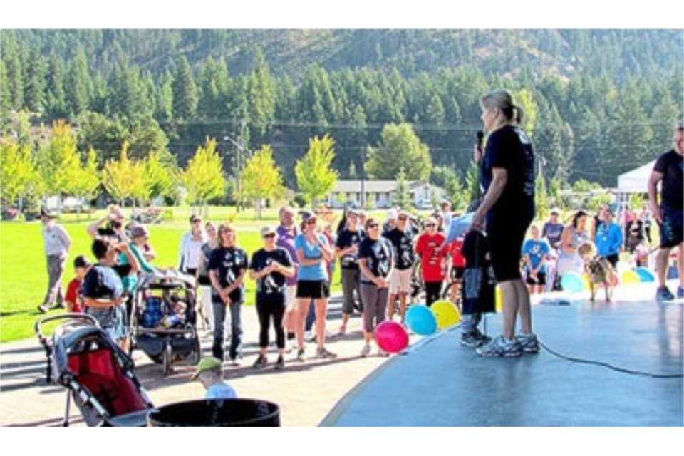 From our archives - Run co-organizer Kathy Cooper speaks to the participants from the Barriere Bandshell before the Terry Fox Run gets underway on Sept. 14, 2017 