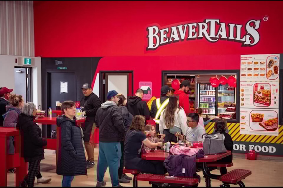 The line at the new BeaverTails concession in the AWG arena.