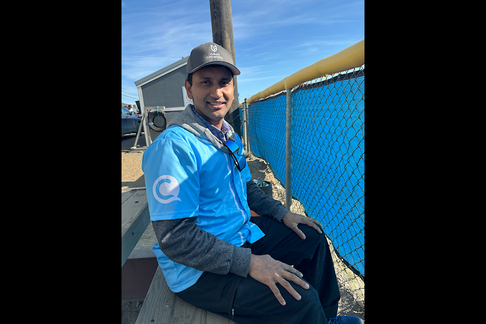Badri Mani, team captain for the Qikiqtaaluk Chargers. The Iqaluit Slo Pitch League was established in 2019.