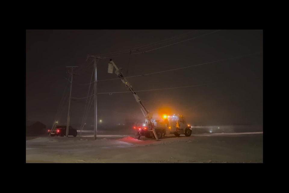 Crews work at restoring power to Rankin Inlet on Christmas Day.