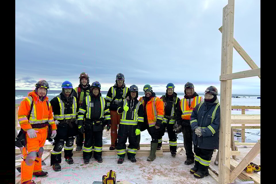 NCC Development's Inuit work crew at the Gjoa Haven worksite, where there are 20 new homes currently under construction, adding to the 10 completed in 2023.