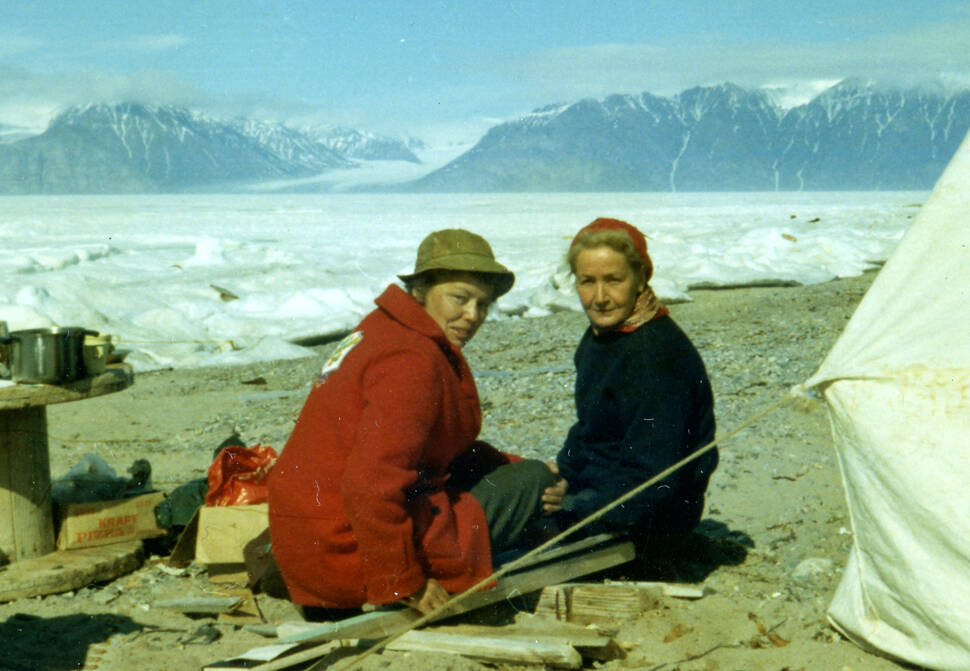                                             Susan Ross, left and Shelia Burnford during their travels in North Qikiqtani. Photo courtesy of ShebaFilms                            
