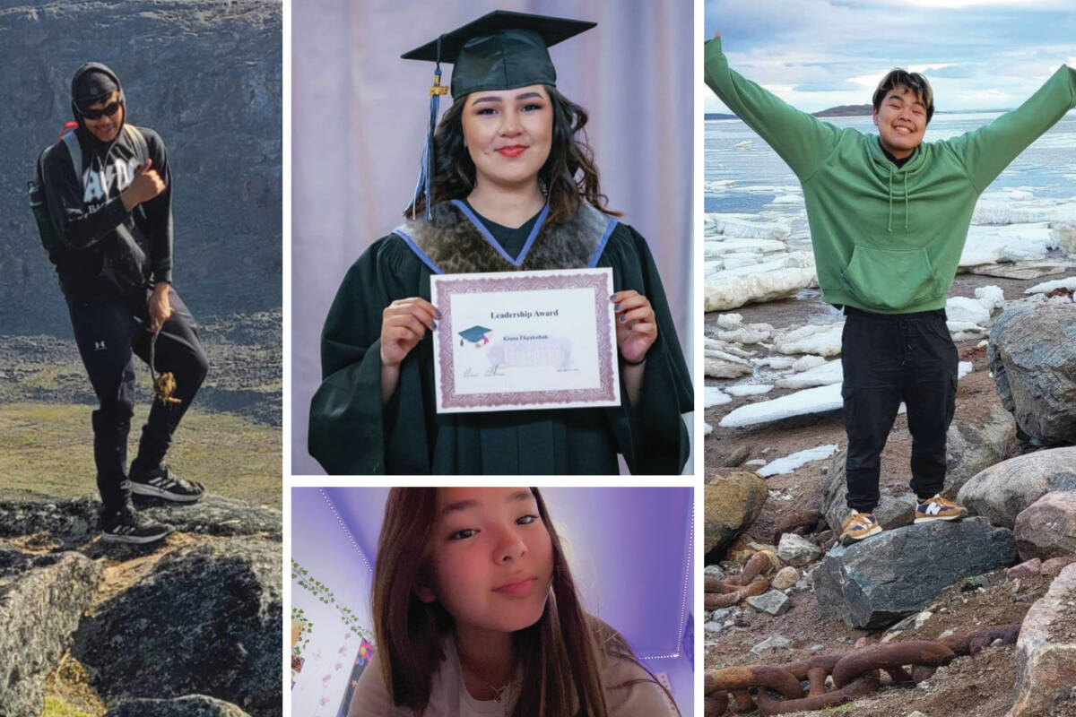 Clockwise from left, Upinnaqtuq Award recipients Kallaarjuk Taukie, Kiana Ekpakohak, Kaniq Allerton and Kiana Laurer Kitigon. Photos courtesy Nunavut Law Society