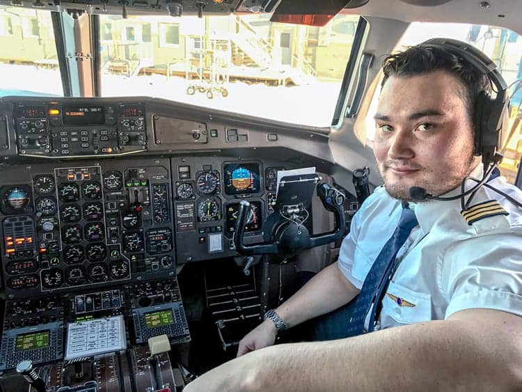 First officer Jeremy Maley of Rankin Inlet became the first Inuk pilot in history to fly for Calm Air when he was hired by the airline recently. Photo taken Dec. 7, 2018, in Arviat. Photo courtesy Jeremy Maley