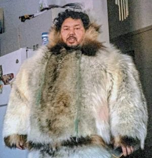 Made this wolf parka few years ago. My husband said it’s very light and warm compared to wearing a material park. I used about four wolf skins to make the parka.<br /> My name is Sharon Okalik from Whale Cove Nunavut. I also sew parkas, amauti and hand sew mitts.<br /> okalik@hotmail.com