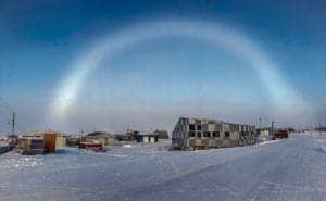1911Robert Porter Robert Porter Gjoa Haven I’ve never seen a fog shaped like a rainbow during the beginning of the cold season before. Gjoa Haven, NU, Nov. 3, 2018, 11:01a.m.