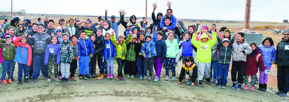 Participants in the annual Terry Fox Run at Victor Sammurtok School are ready to hit the road in Chesterfield Inlet on Sept. 14, 2018. photo courtesy Glen Brocklebank