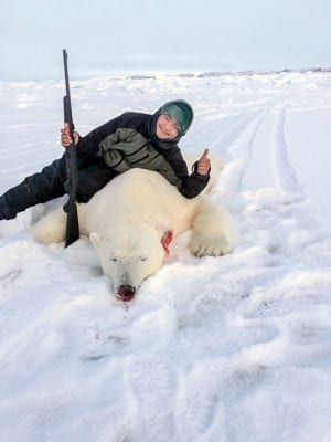 2611Thomas Jayko Paniloo Thomas Jayko Paniloo Taloyoak Here’s me with my first polar bear, caught it Nov. 5, 2018. Located in Taloyoak, Nunavut.