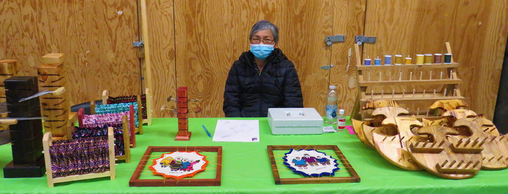 So beautiful! Here is Bessie Haomik at the Christmas Bazaar in Cambridge Bay with a variety of handmade items for sale, great for someone special for Christmas! Navalik Tologanak/NNSL photoᐱᐅᔪᒻᒪᕆᐊᓗᒃ ! ᐅᓇ ᐱᐊᓯ ᕼᐊᐅᒥᒃ ᖁᕕᐊᓱᒡᕕᖕᒥ ᓂᐅᕕᕋᕐᔪᐊᕐᓂᐅᔪᒥ ᐃᖃᓗᒃᑑᑦᑎᐊᕐᒥ ᐊᔾᔨᒌᙱᕈᓘᔭᖅᑐᓂ ᐊᒡᒐᒧᑦ ᓴᓇᐅᒐᓂ ᑭᓱᑐᐃᓐᓇᓂ ᓂᐅᕕᐊᒃᓴᐅᔪᓂ, ᐱᐅᔪᐊᓗᐃᑦ ᓇᒡᓕᒋᔭᒧᑦ ᖁᕕᐊᓱᒡᕕᖕᒧᑦ !