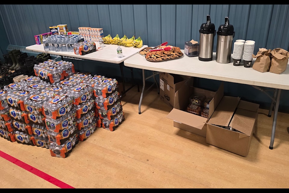 Food and beverages were provided to people left homeless by the Noble House fire in Iqaluit. Photo courtesy of Amber Aglukark
