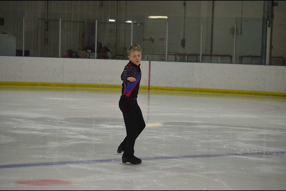 Patrick Witzaney-Chown concentrates on his next move during his routine at the Skate, Sparkle, and Shine Territorial Competition in Yellowknife on Jan. 18. James McCarthy/NNSL photo