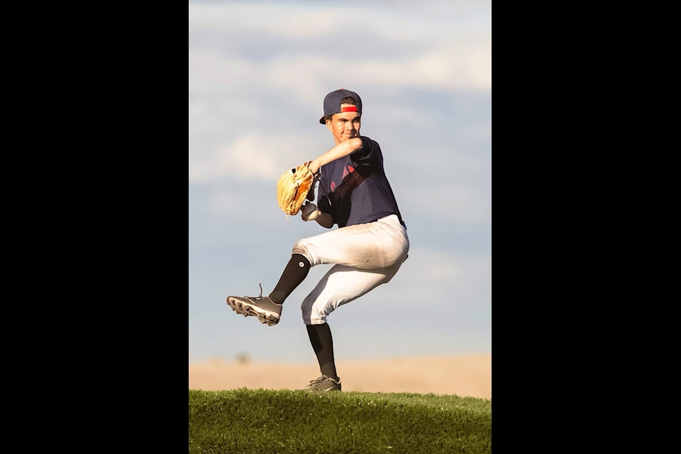Kayden Mercer gets ready to come with the smoke during a midget baseball tournament in Rankin Inlet. The Winnipeg Goldeyes will be hosting a special baseball camp for youth in the community scheduled for June 13. Photo courtesy A.J. Curley