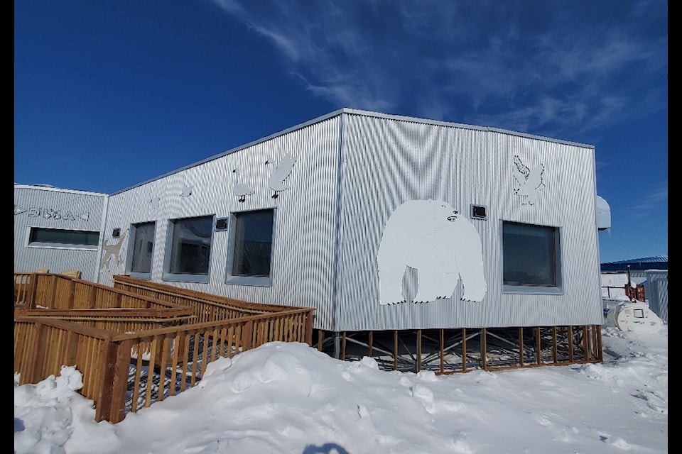 Local artwork adorns the new Nattilik Heritage Centre expansion in Gjoa Haven. Photo courtesy of Colin Heibert