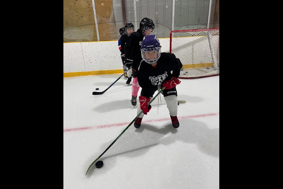 Minor hockey kids in Coral Harbour worked on various skills when Lucas Miller's High Performance Hockey paid the community a visit in February.