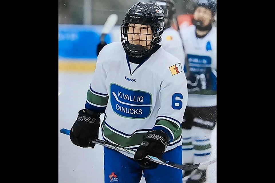 William Uppahuak of Arviat was one of the junior players to be heartbroken when he learned the Junior Canucks would not be competing at the upcoming National Indigenous U20 Championship. Photo courtesy Gleason Uppahuak 