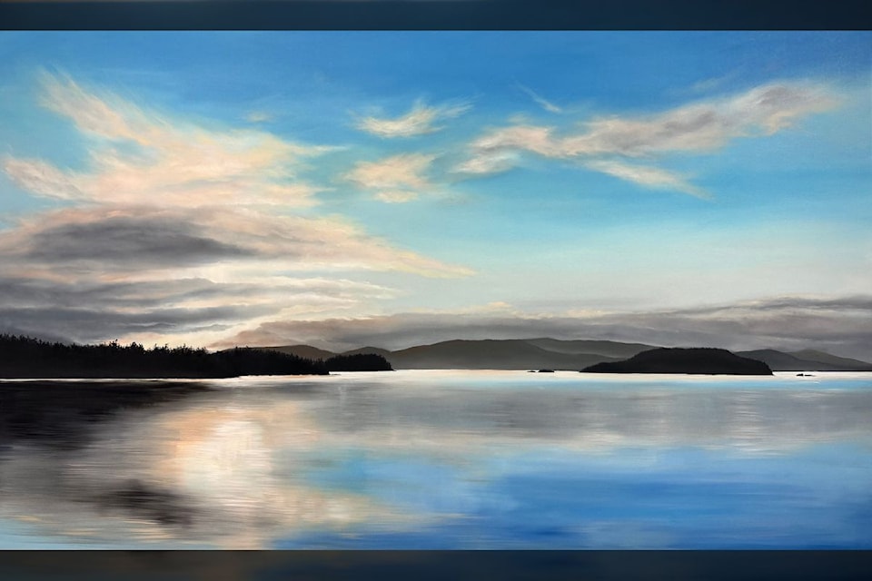 This oil painting by Wolcoski of Galiano Island is displayed at Madrona Gallery this month.