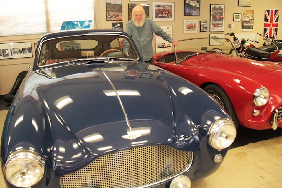 Steve Clark is key in the two dozen Aston Martin's on display outside Carlton House during the annual Oak Bay Collector Car show each year. 