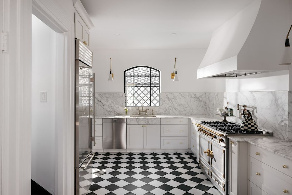 The kitchen was designed with old-world European influence in mind.