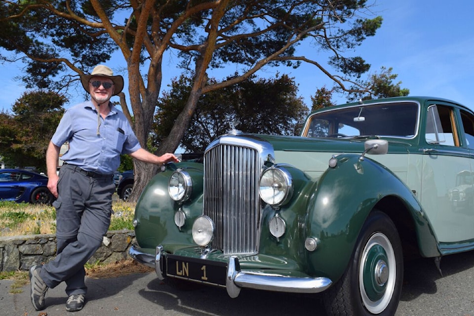David Baron stands next to his Bentley R-Type, which was originally owned by Leslie Nielsen – the Regina-born actor known for gut-busting masterpieces Naked Gun and Airplane.