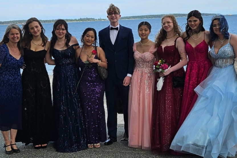 Oak Bay High 2025 graduates celebrate with a traditional block party, this year held under sunny skies.