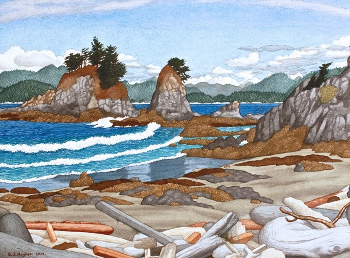 Madrona Gallery features Breaker Beach by E.J. Hughes this March.