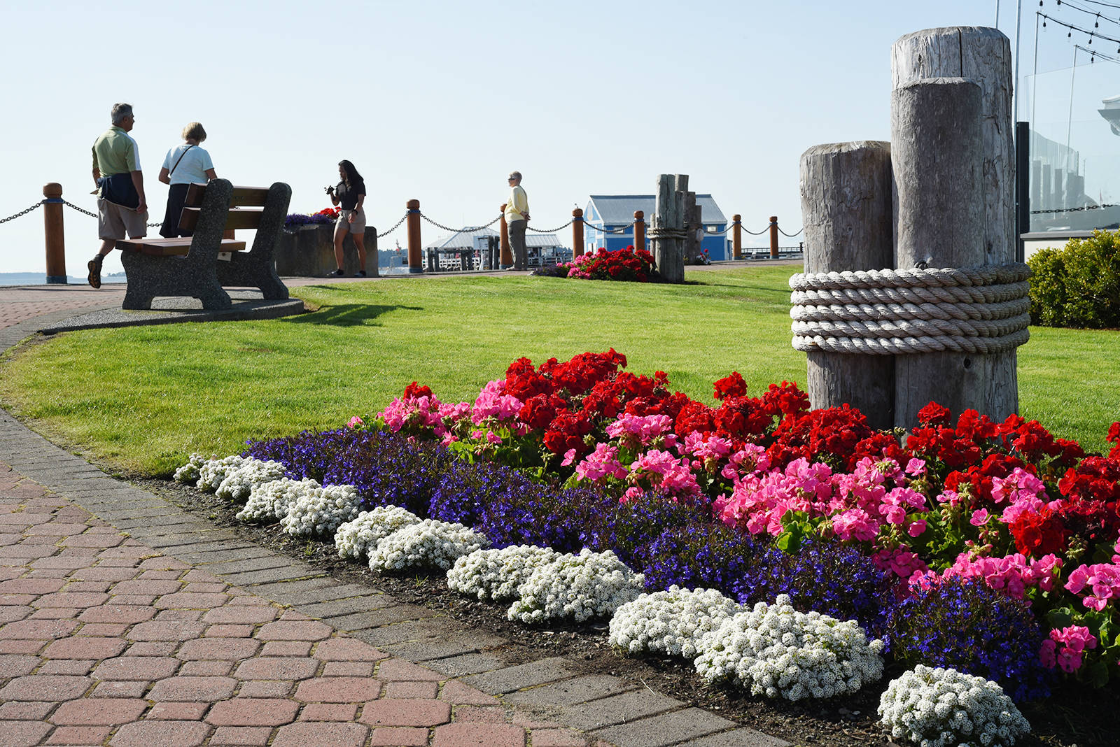 Flowers decorate the picturesque Sidney waterfront. Don Denton photo