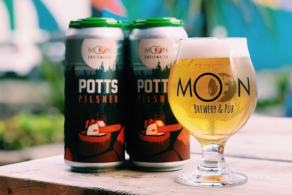 Potts Pilsner, crafted by Victoria brewery Moon Under Water, scored gold at the 2021 Canadian Brewing Awards. (Courtesy Moon Under Water Brewery)