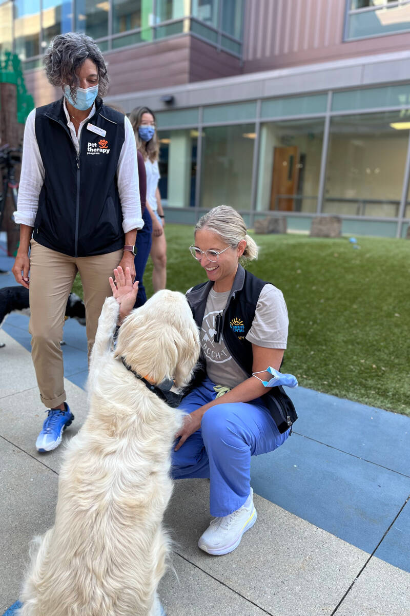 The new pet therapy program tailored for health-care staff at BC Childrens Hospital hopes to help health-care professionals manage their stress levels. (Photo: BC Childrens Hospital).