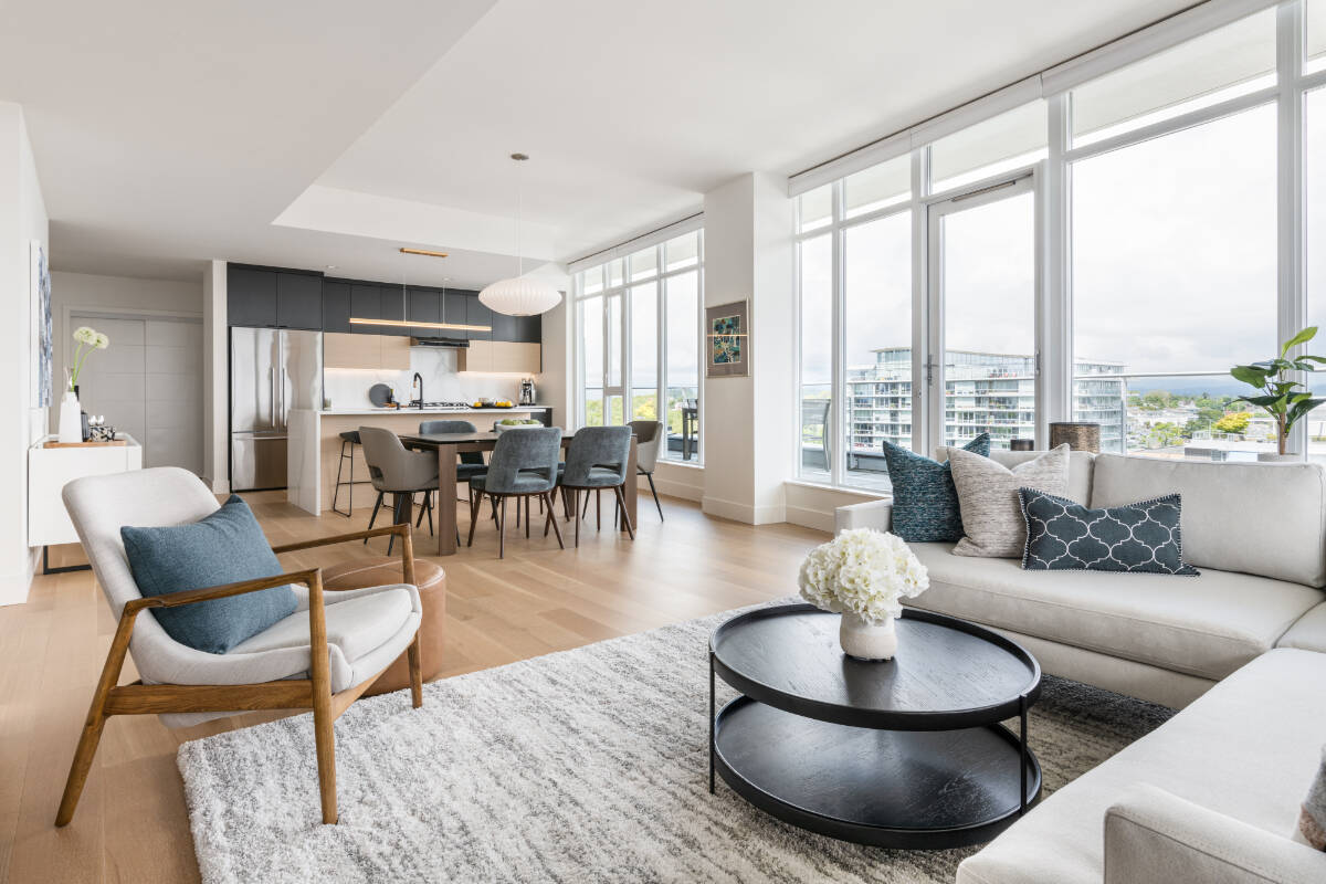 For more public areas, like a great room, dining room or living room, engineered hardwood can offer a timeless design choice. Photo courtesy MAC Renovation