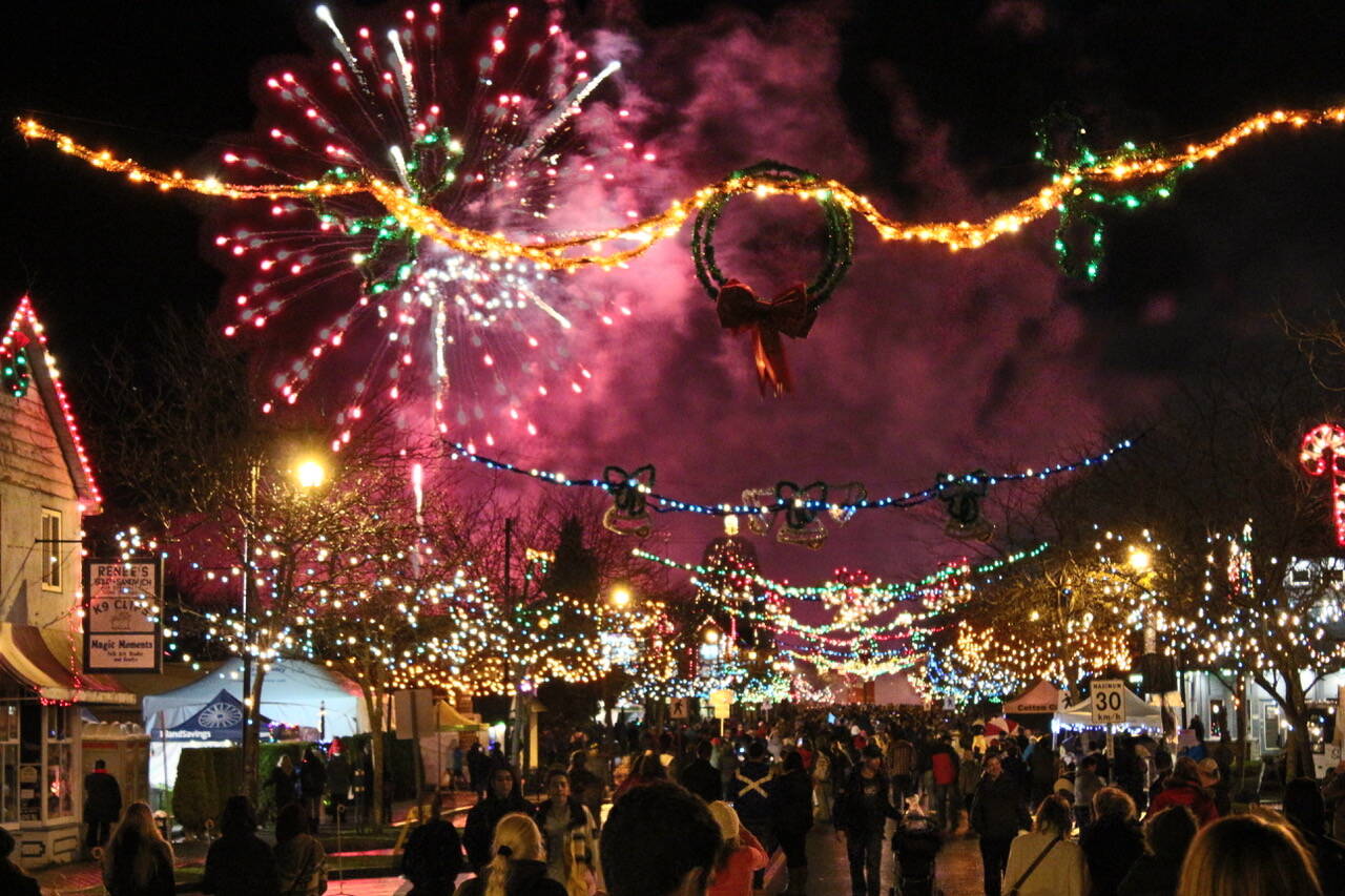 The north end of downtown Ladysmith is lit up with Festival of lights fireworks. (Teresa McKinley file)
