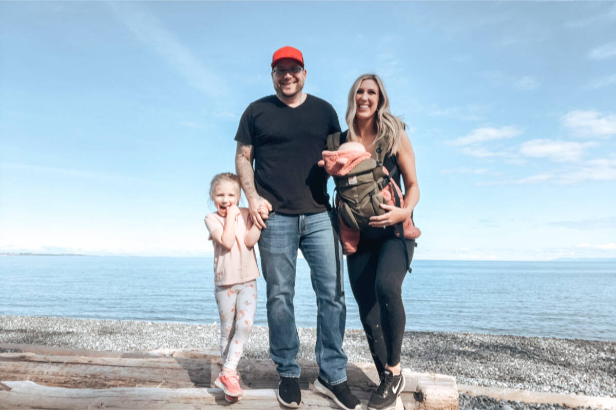 Breanne Epoch with her husband Kyle and their two kids after moving back to Greater Victoria. (Courtesy Breanne Epoch)