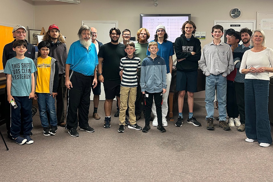 Participants in the first annual Oceanside Rapid Chess Tournament, held at St. Marks Church, Qualicum Beach