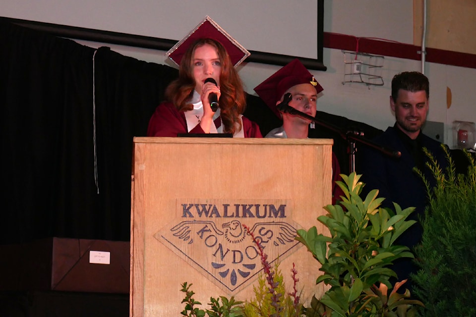 Lyra Sales, KSS co-valedictorian, delivers the 2025 speech on June 26.