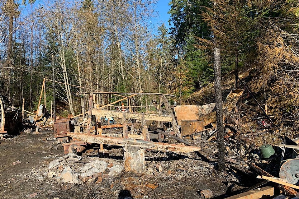 Remains of the scene off Melrose Road in Whiskey Creek where three bodies were found on Nov. 1 (Mandy Moraes photo)