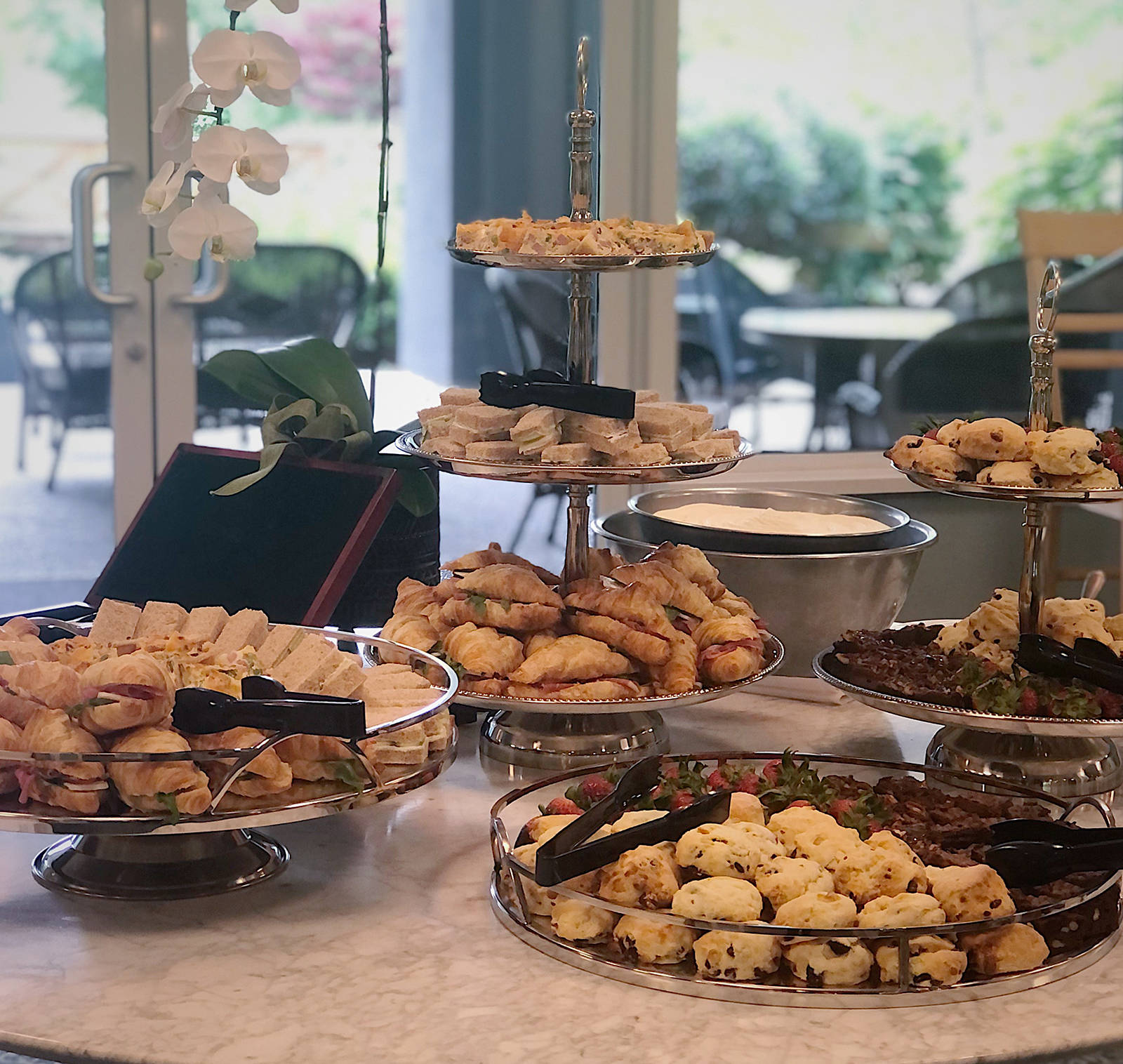 Sweet and savoury delicacies are at the heart of any high tea, and the talented chefs at The Gardens prepared a scrumptious spread of assorted finger sandwiches and dainty desserts.