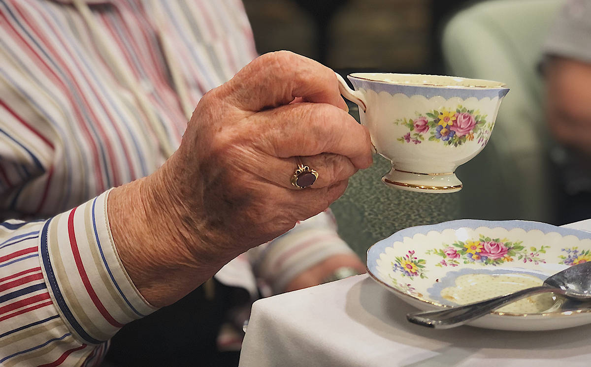 Residents enjoyed tea served in fine china during The Gardens High Tea event, along with music, conversation and a delicious array of treats.